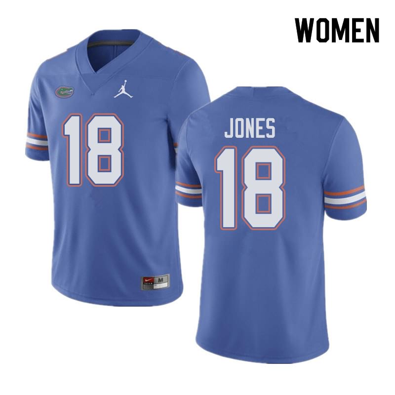 NCAA Florida Gators Jalon Jones Women's #18 Jordan Brand Blue Stitched Authentic College Football Jersey TFN8464AZ